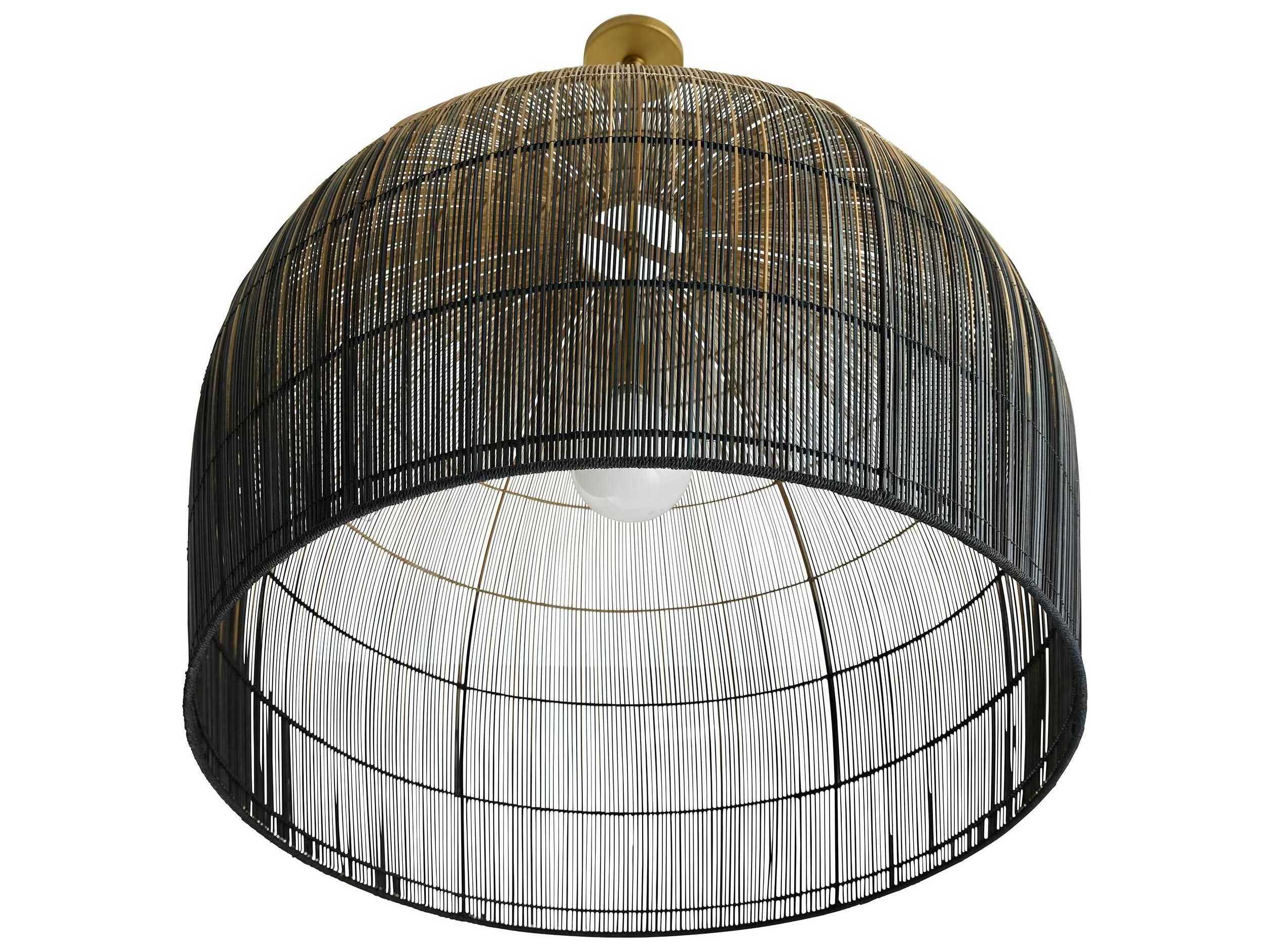 Arteriors Home Swami 1-Light Natural And Black Ombre Brass Bowl Linear Pendant