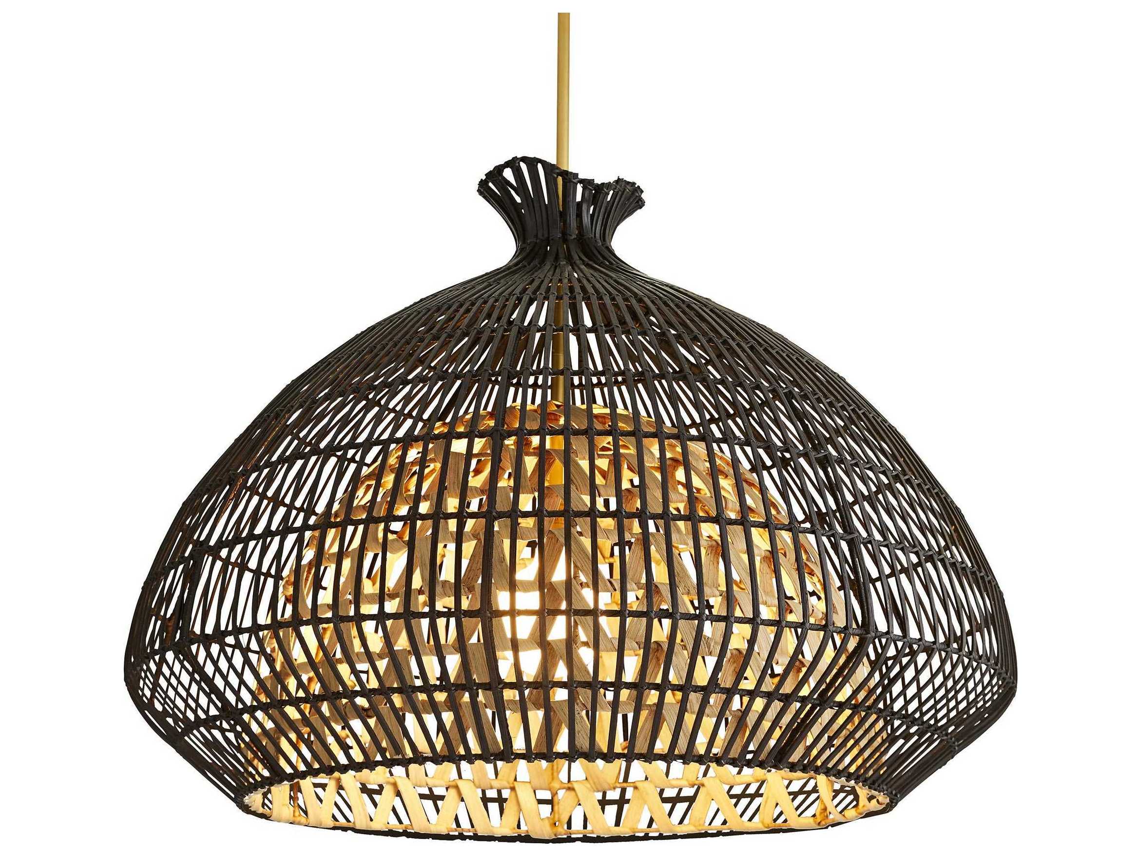 Arteriors Home Rimini 1-Light Black Natural Dome Pendant