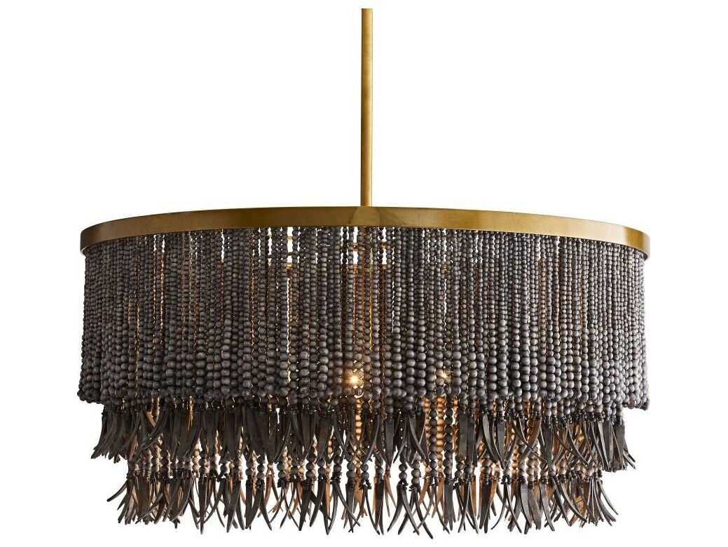Arteriors Home Baja 3-Light Antique Brass Gray Pendant