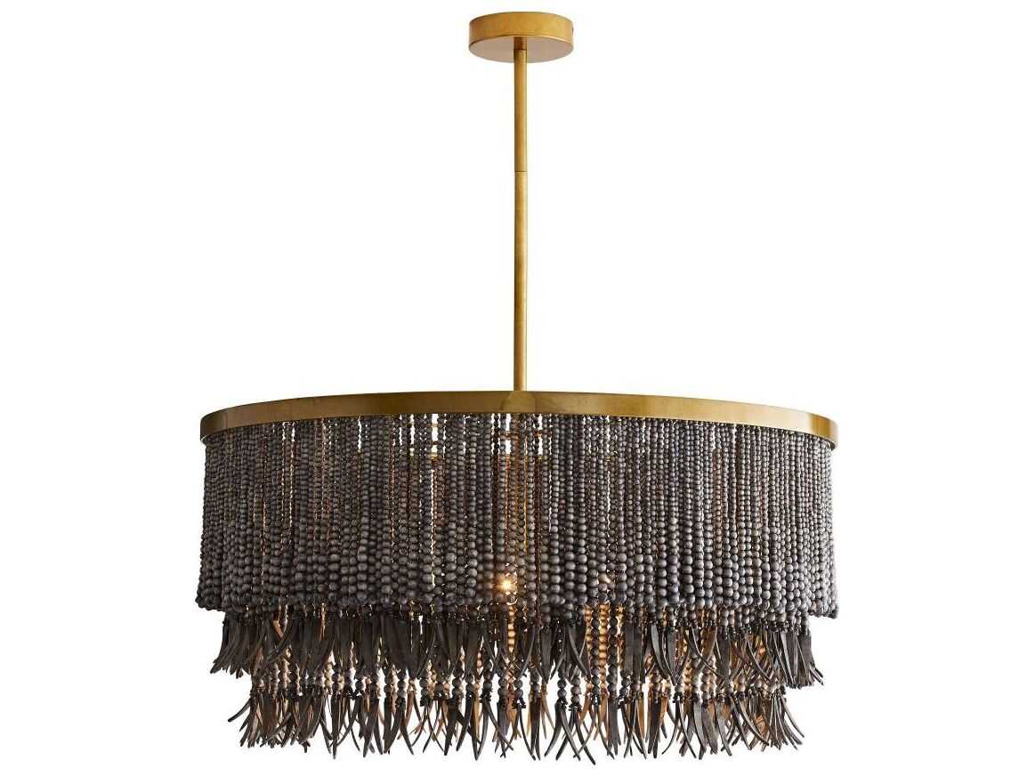 Arteriors Home Baja 3-Light Antique Brass Gray Pendant