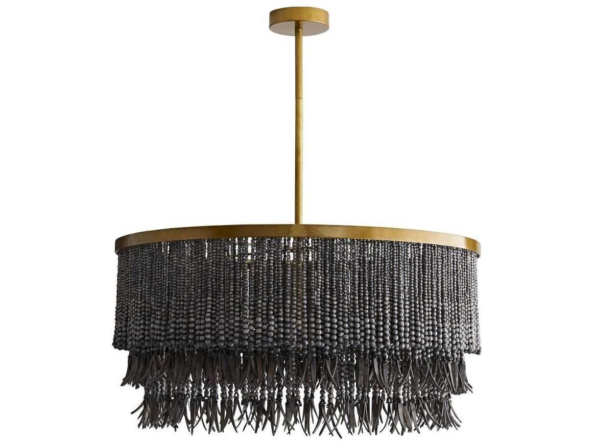 Arteriors Home Baja 3-Light Antique Brass Gray Pendant