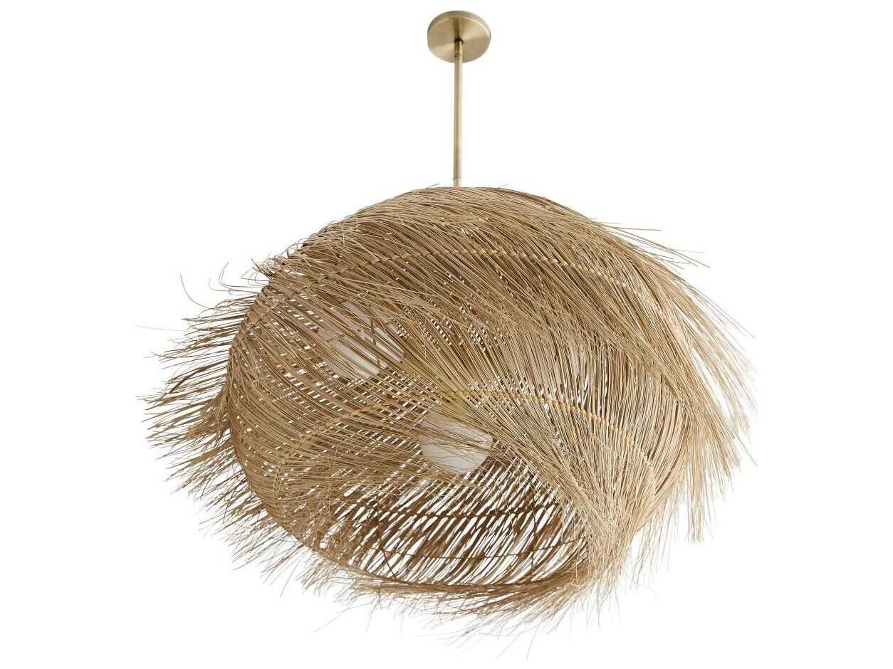 Arteriors Home Ashburn 3-Light Antique Brass Brown Pendant