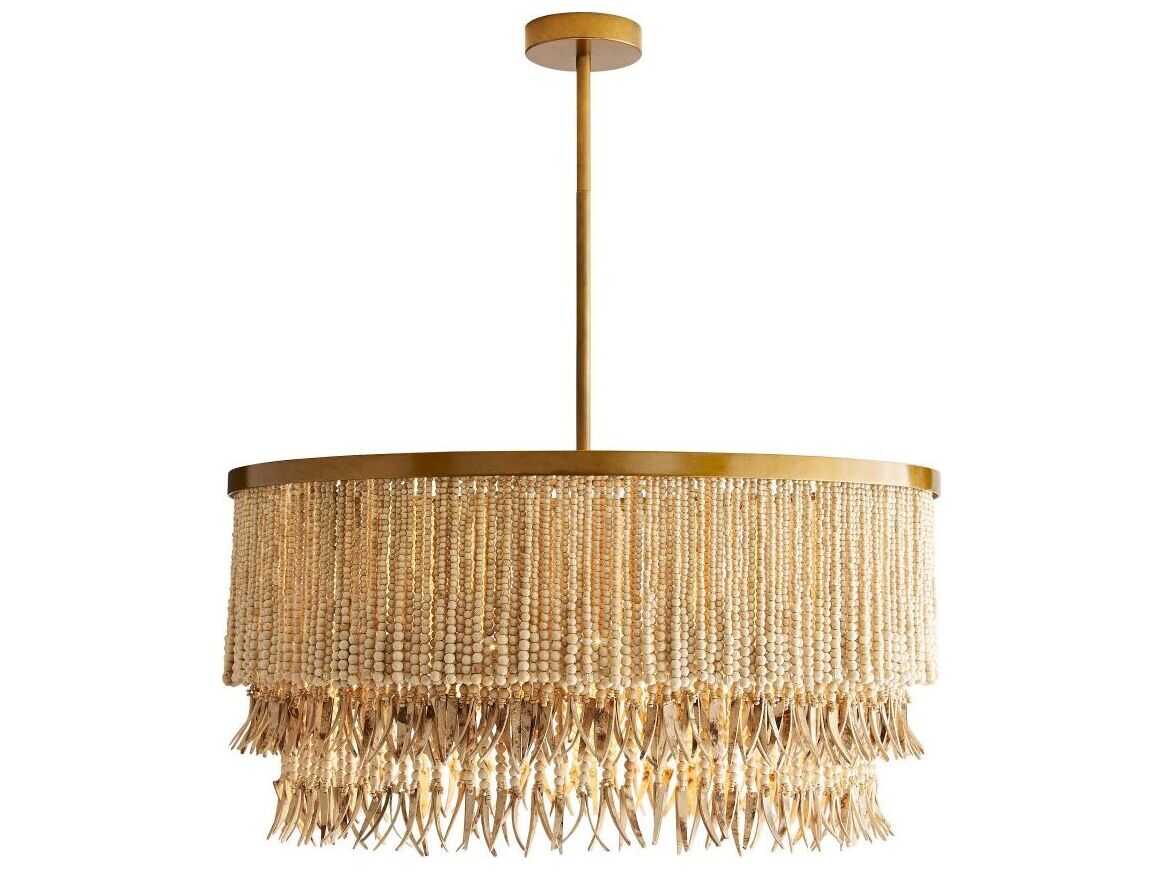 Arteriors Home Baja 3-Light Antique Brass Brown Pendant