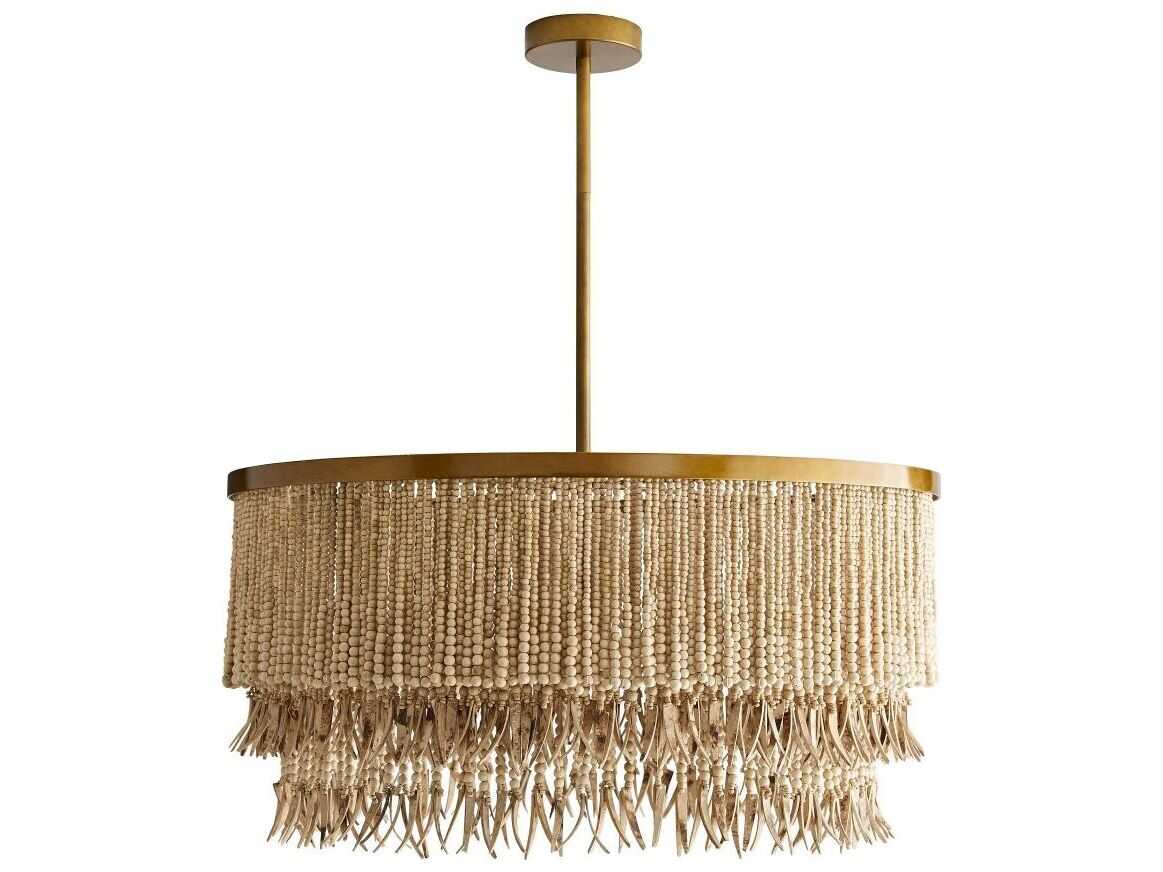 Arteriors Home Baja 3-Light Antique Brass Brown Pendant