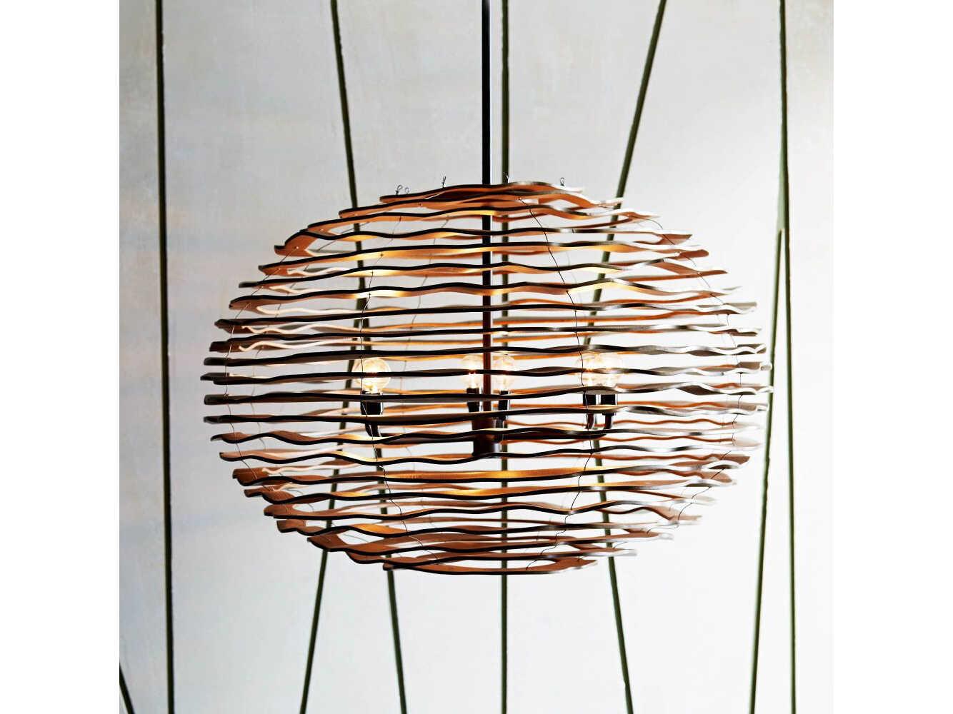 Arteriors Home Rook 1-Light Black Wood Pendant