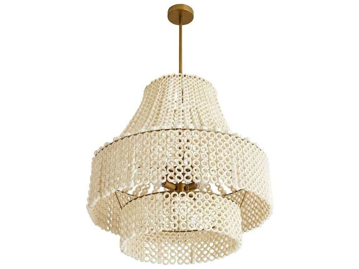 Arteriors Home Hannie 8-Light White Wood Pendant