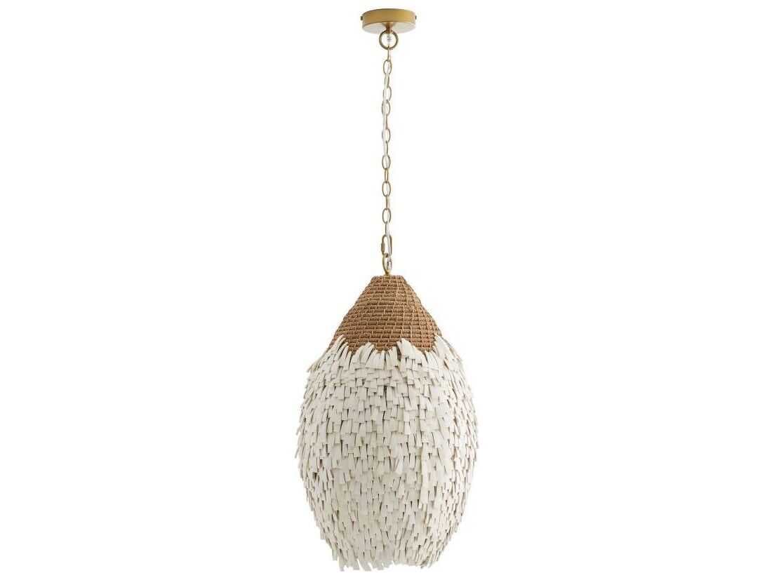 Arteriors Home Orla 1-Light Antique Brass White Pendant