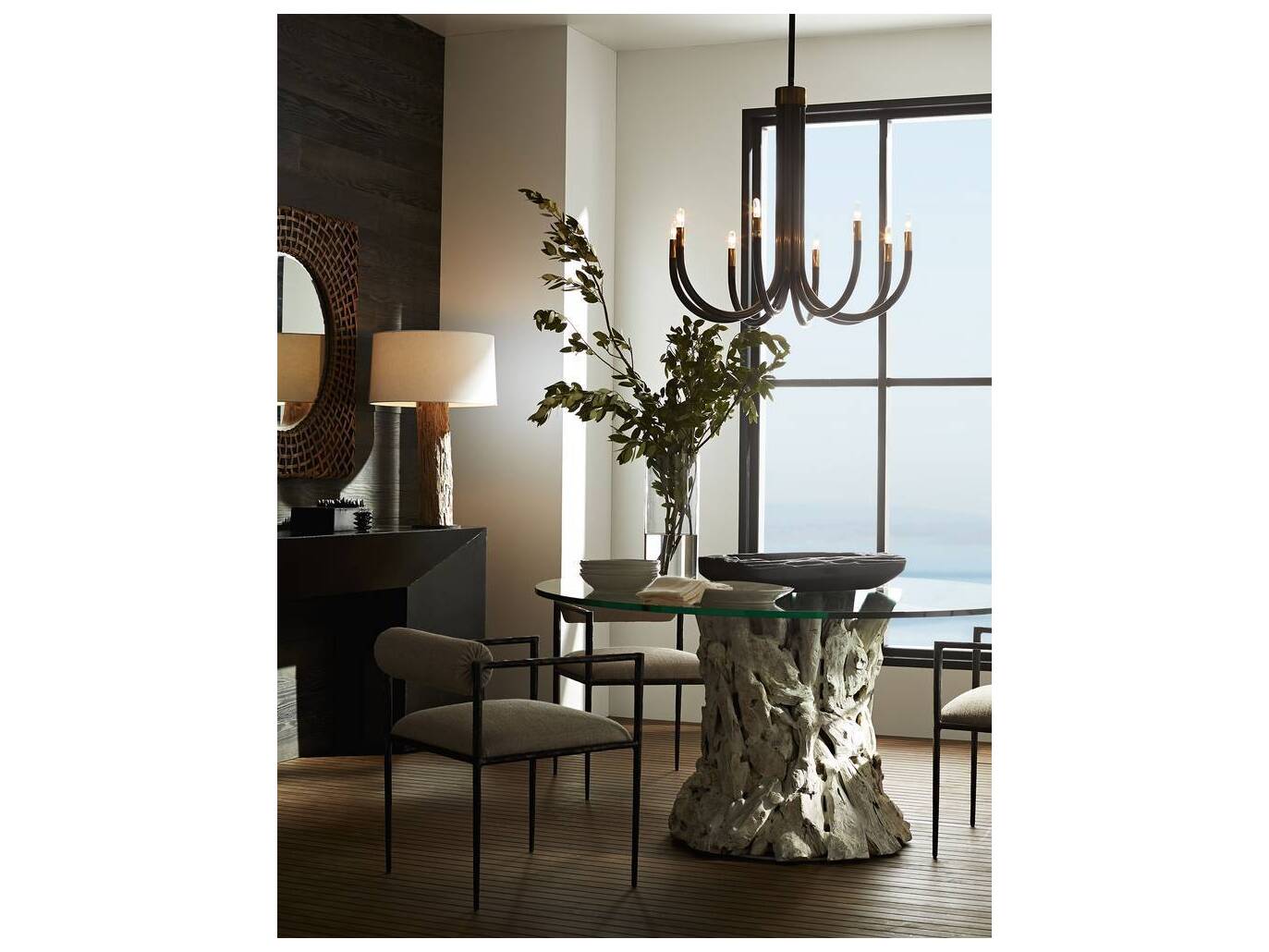 Arteriors Home Barbana Beige Upholstered Arm Dining Chair