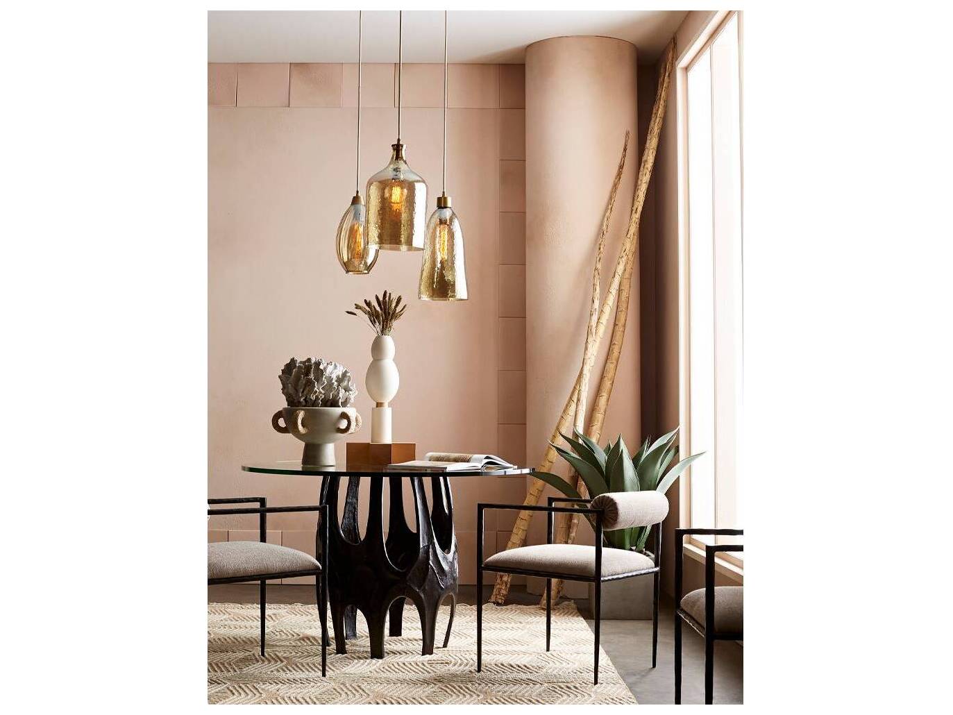 Arteriors Home Barbana Beige Upholstered Arm Dining Chair