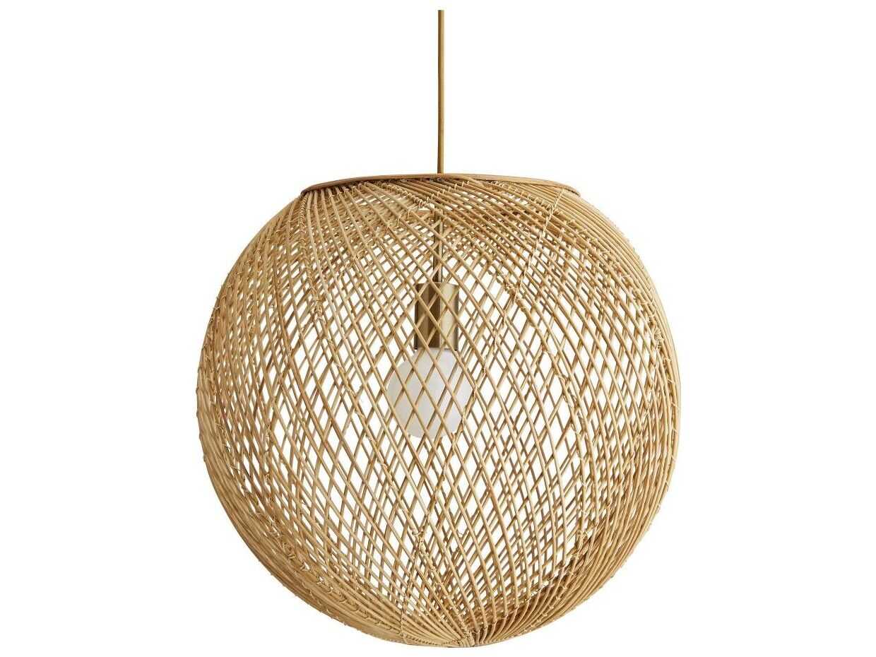 Arteriors Home Indiana 1-Light Natural Rattan Wood Pendant