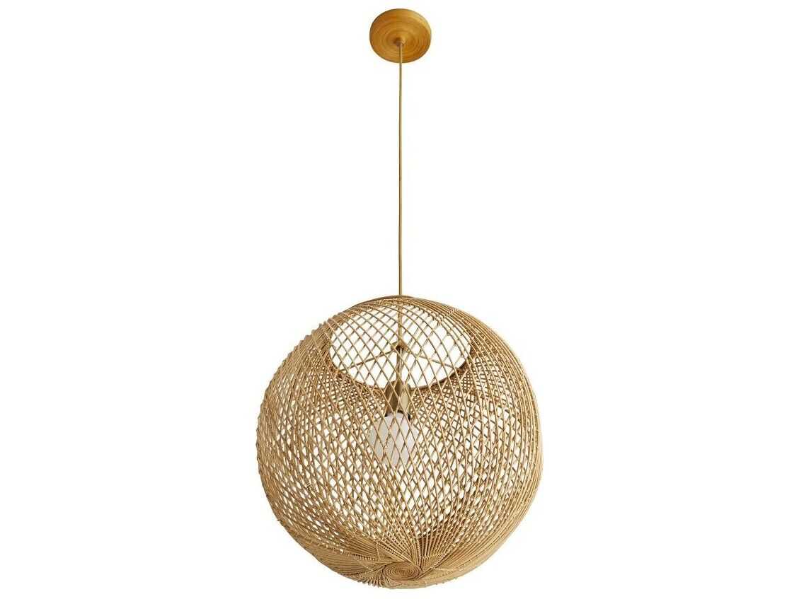 Arteriors Home Indiana 1-Light Natural Rattan Wood Pendant