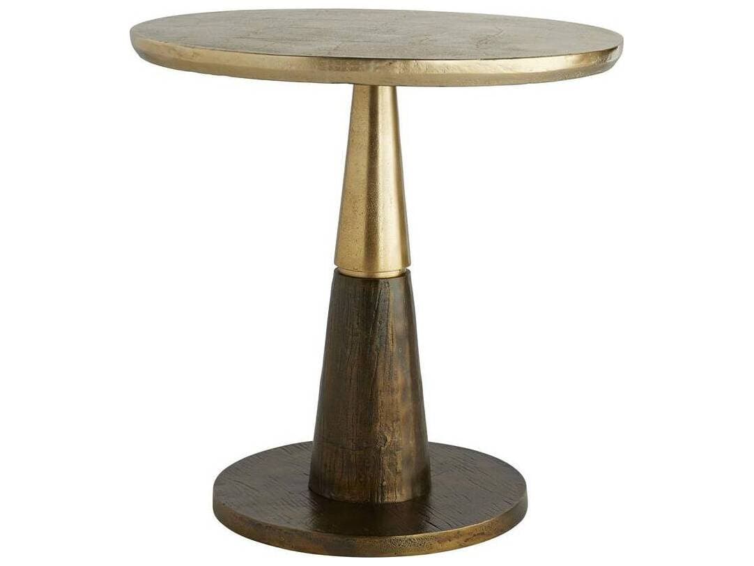 Arteriors Home Rochester Round Metal Burnished Gold End Table