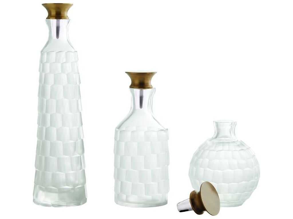 Arteriors Home Macklin Frosted Decanter Set of 3