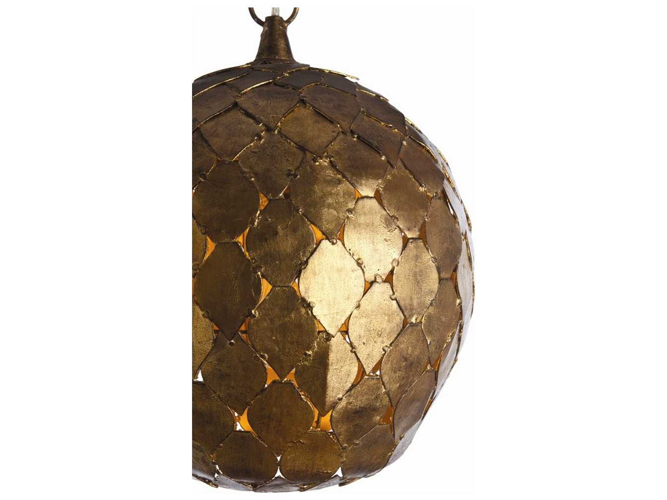Arteriors Home Osgood 1-Light Antique Gold Leaf Bell Pendant