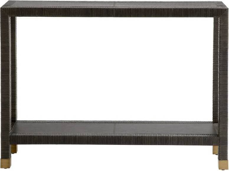 Arteriors Home Rectangular Leather Dim Gray Oswald Console Table