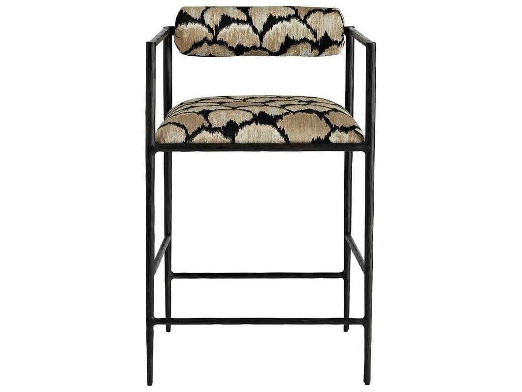 Arteriors Home Barbana Natural Ocelot Upholstered Counter Stool