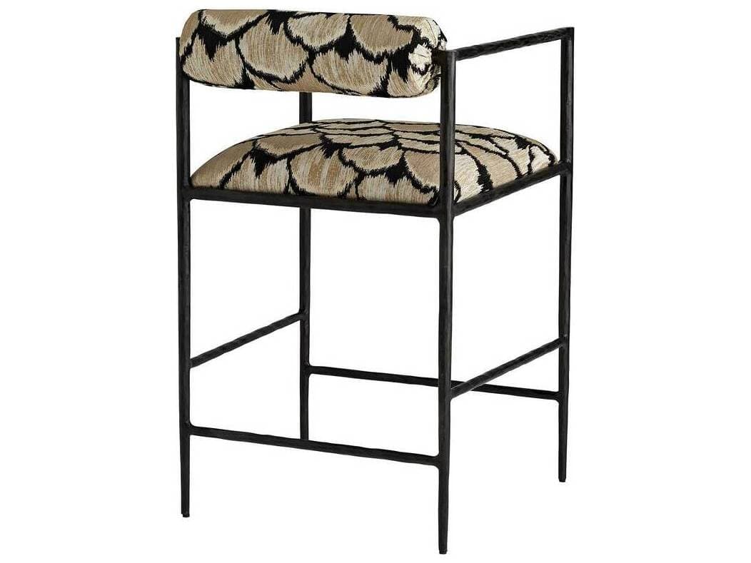 Arteriors Home Barbana Natural Ocelot Upholstered Counter Stool