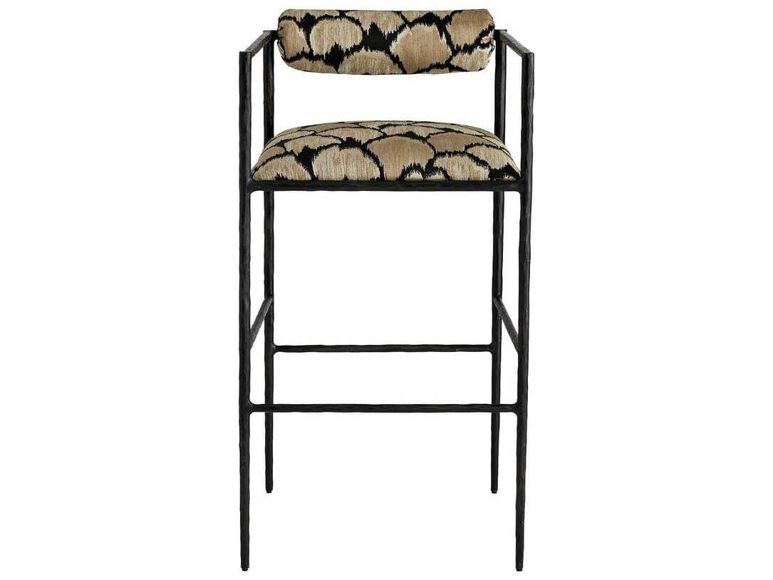 Arteriors Home Barbana Natural Ocelot Upholstered Bar Stool