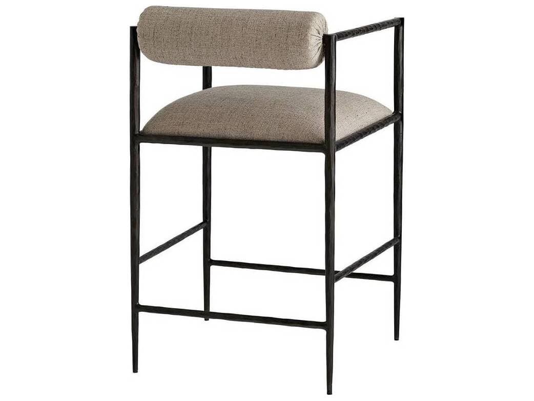 Arteriors Home Barbana Natural Pewter Upholstered Counter Stool