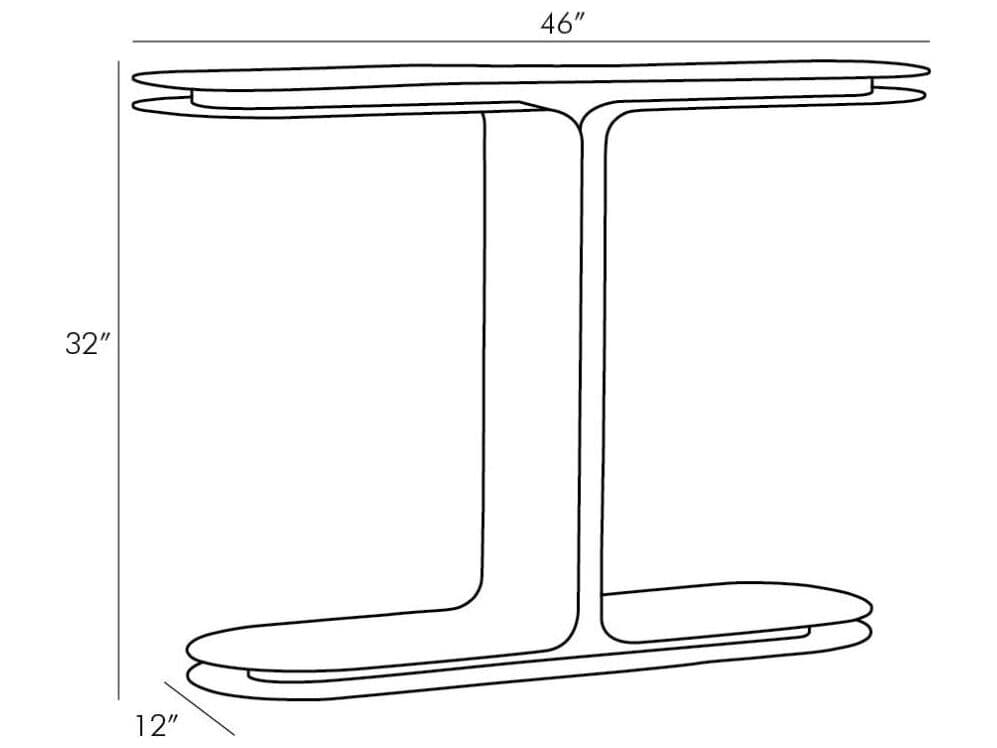 Arteriors Home Rectangular Metal Bronze Alberto Console Table