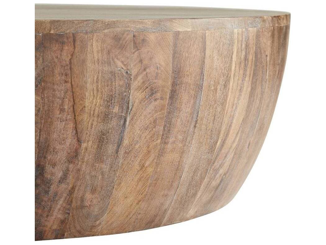 Arteriors Home Jacob Round Wood Washed Tobacco Coffee Table