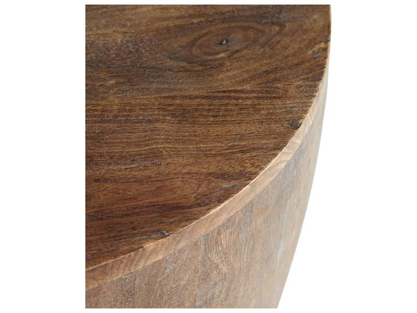 Arteriors Home Jacob Round Wood Washed Tobacco End Table