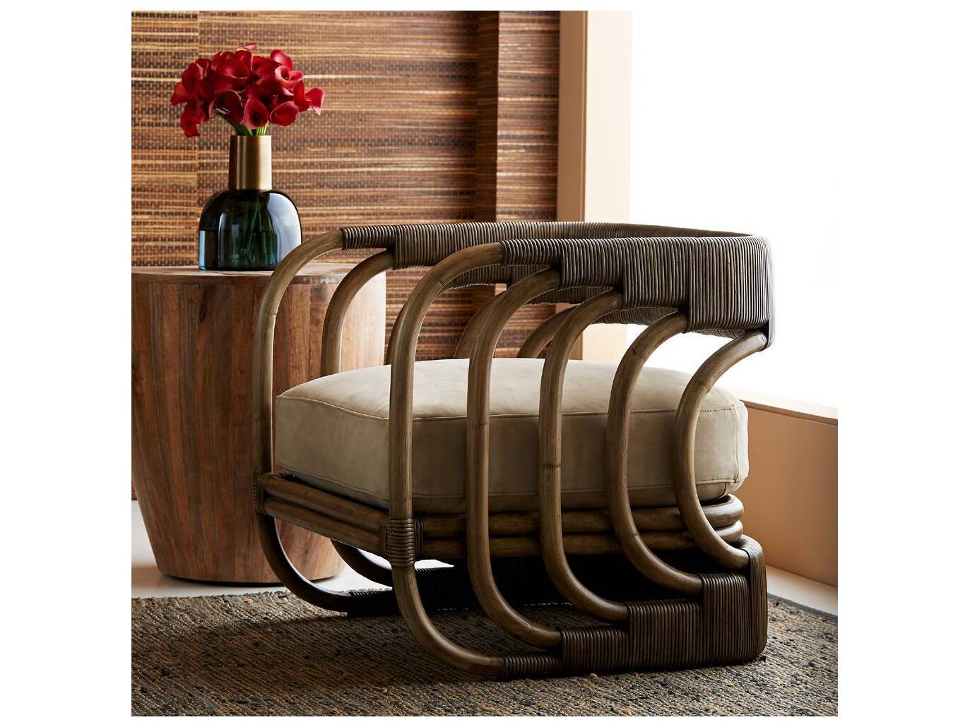 Arteriors Home Jacob Round Wood Washed Tobacco End Table