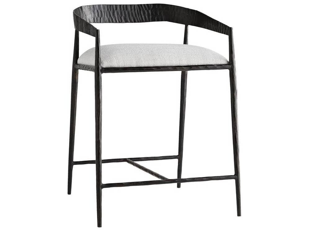 Arteriors Home Ansel Sterling Natural Iron Upholstered Counter Stool