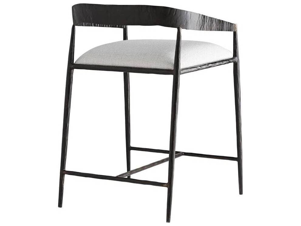 Arteriors Home Ansel Sterling Natural Iron Upholstered Counter Stool