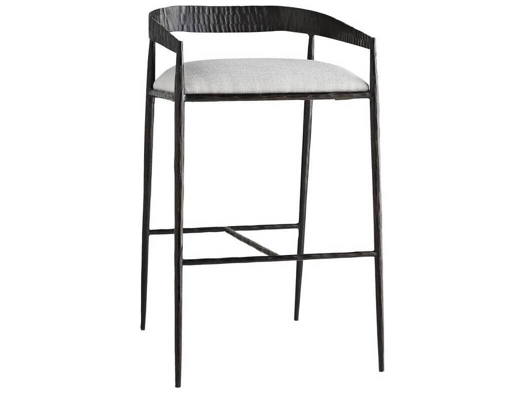 Arteriors Home Ansel Sterling Natural Iron Upholstered Bar Stool