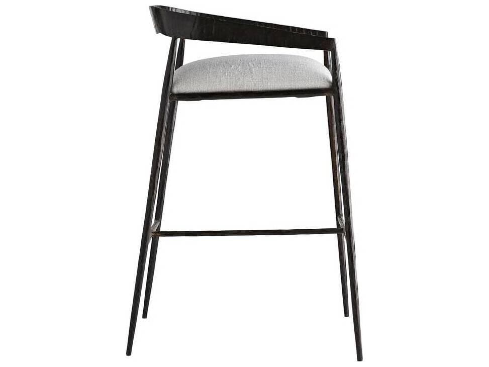 Arteriors Home Ansel Sterling Natural Iron Upholstered Bar Stool