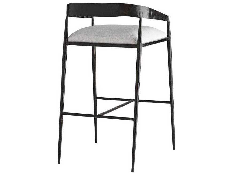 Arteriors Home Ansel Sterling Natural Iron Upholstered Bar Stool