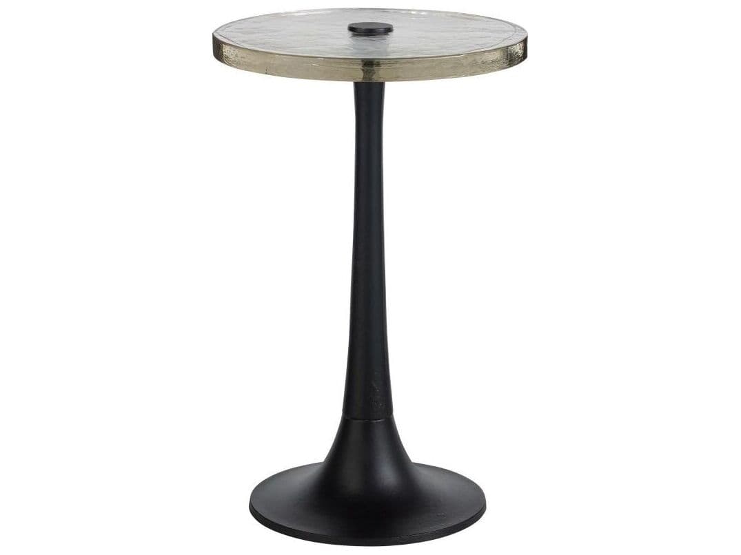 Arteriors Home Round Glass Natural Iron Eric End Table