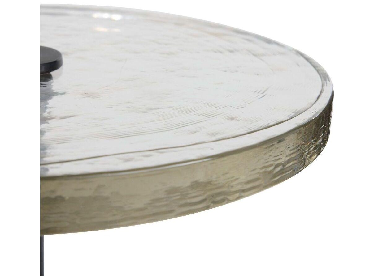 Arteriors Home Round Glass Natural Iron Eric End Table