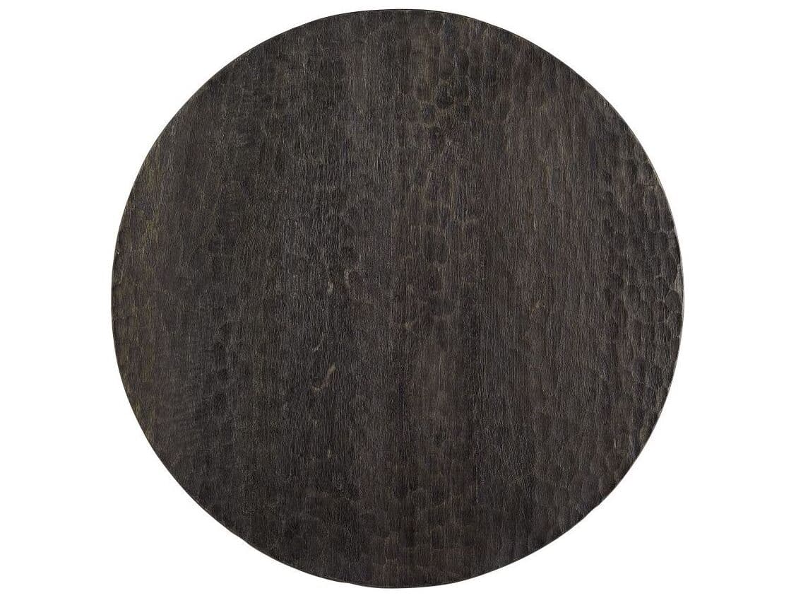 Arteriors Home Round Wood Soft Black Waxed Dustin End Table