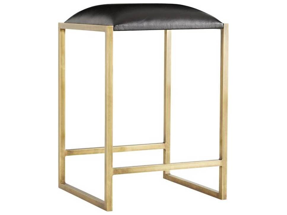 Arteriors Home Black Leather Counter Stool Dash