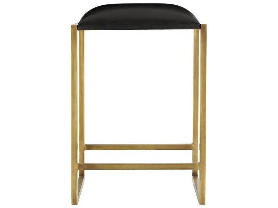 Arteriors Home Black Leather Counter Stool Dash