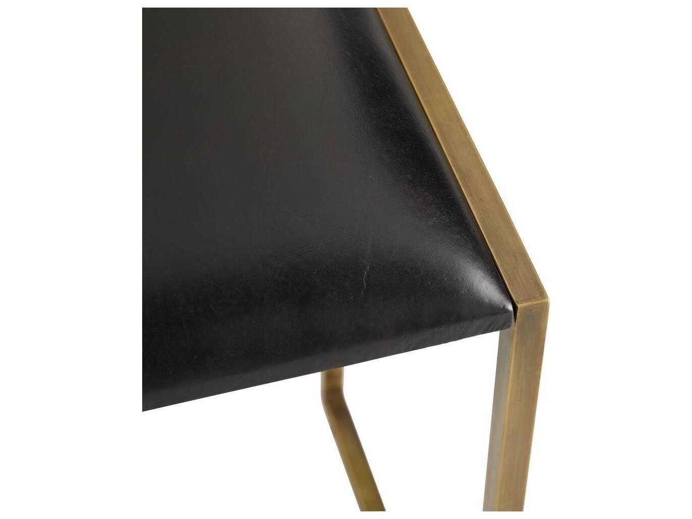 Arteriors Home Black Leather Counter Stool Dash
