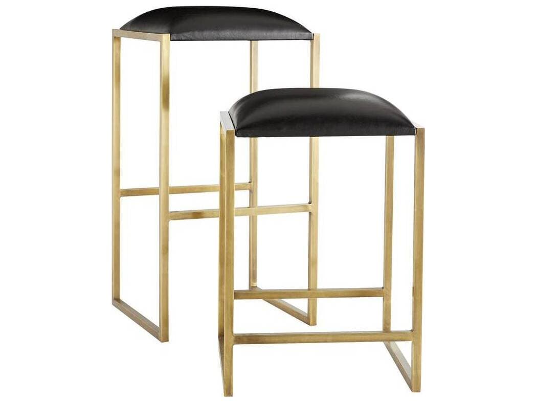 Arteriors Home Black Leather Counter Stool Dash