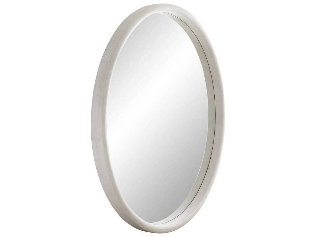 Arteriors Home Lesley Whitewash Round Floor Mirror