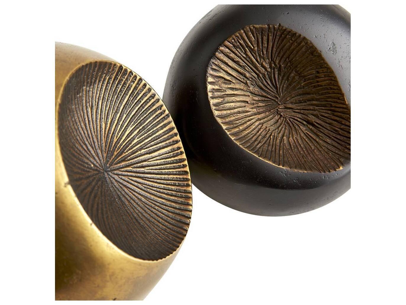 Arteriors Home Ida Antique Brass Vintage Bronze Sculpture Set of 2