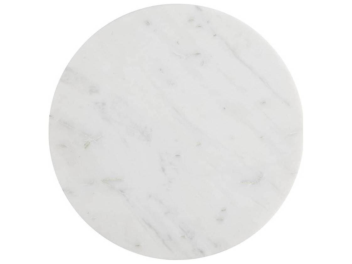 Arteriors Home Round Marble White Black Gregor End Table