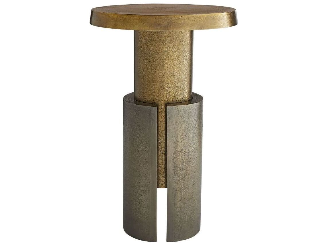 Arteriors Home Round Metal Antique Brass Inara End Table