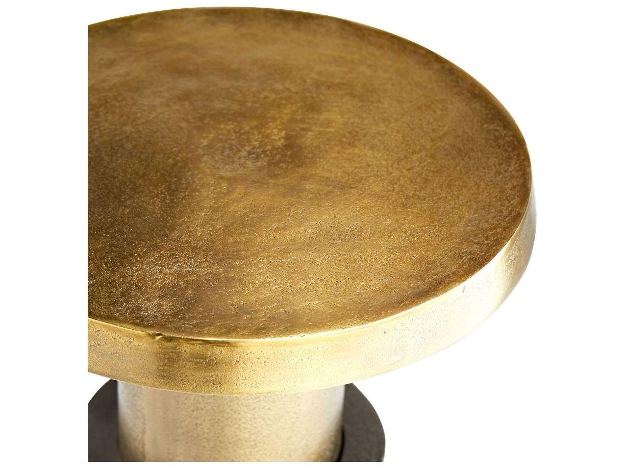 Arteriors Home Round Metal Antique Brass Inara End Table