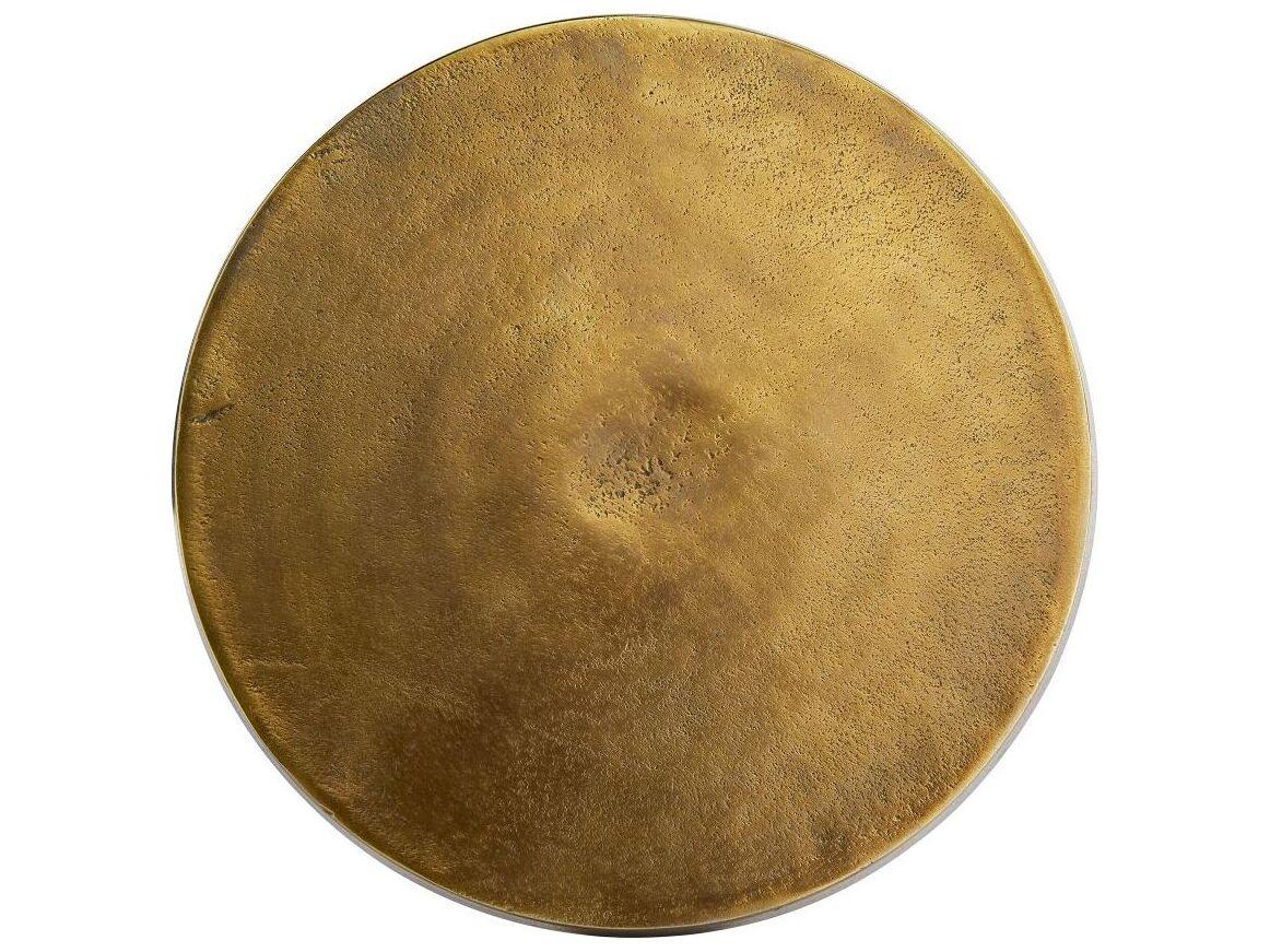 Arteriors Home Round Metal Antique Brass Inara End Table