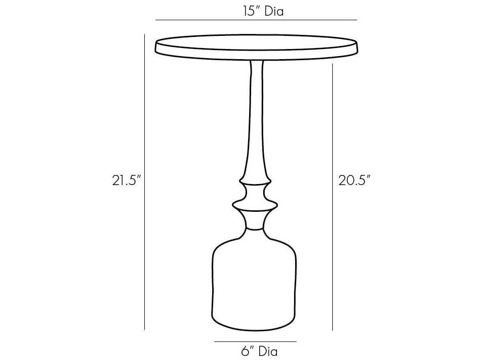 Arteriors Home Round Metal Charcoal Huntlee End Table