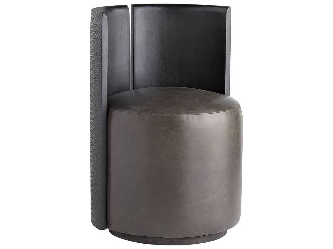 Arteriors Home Hoover Black Leather Armless Dining Chair