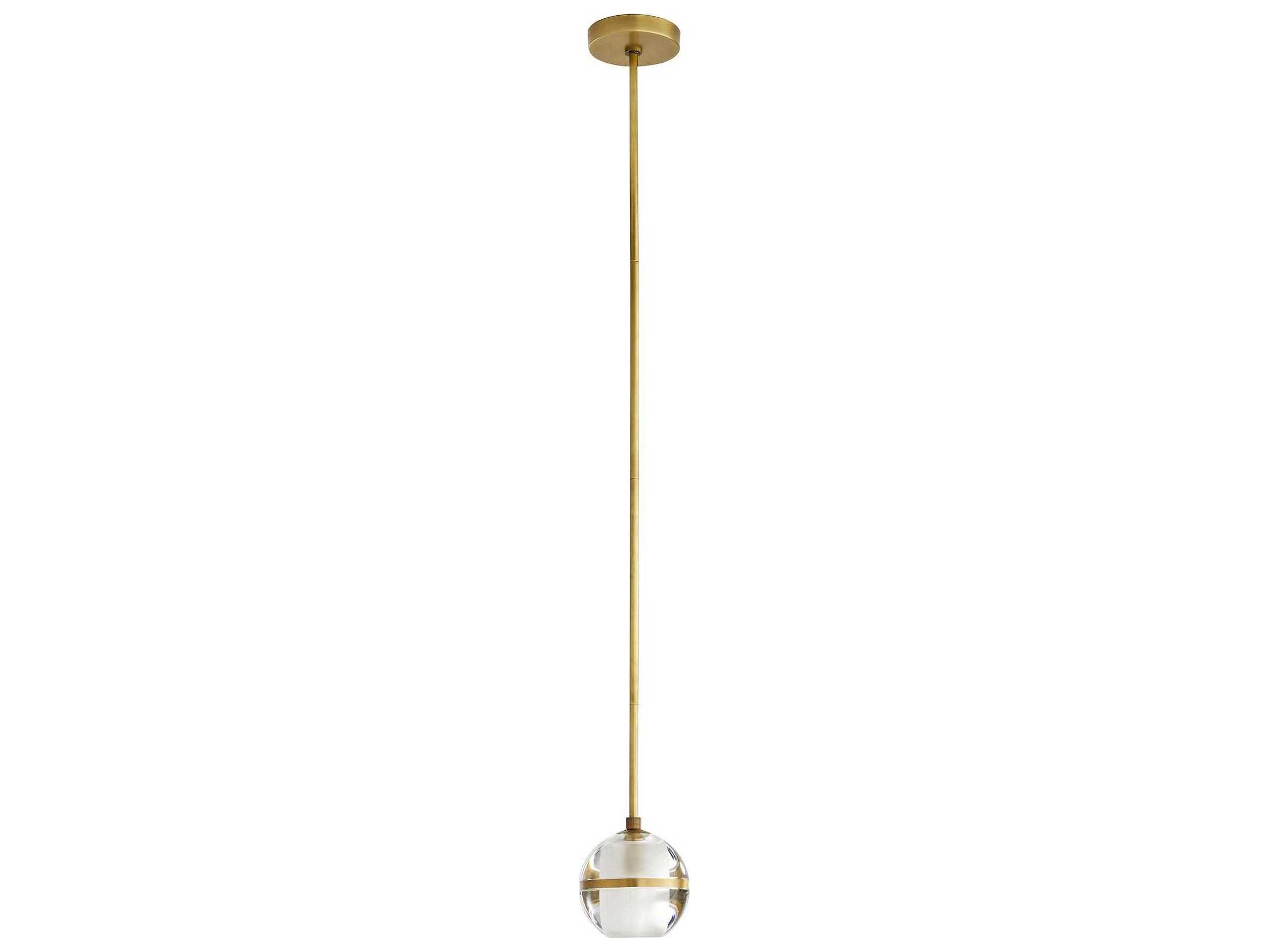 Arteriors Home Noble 1-Light Clear Brass Crystal Globe Linear Mini Pendant