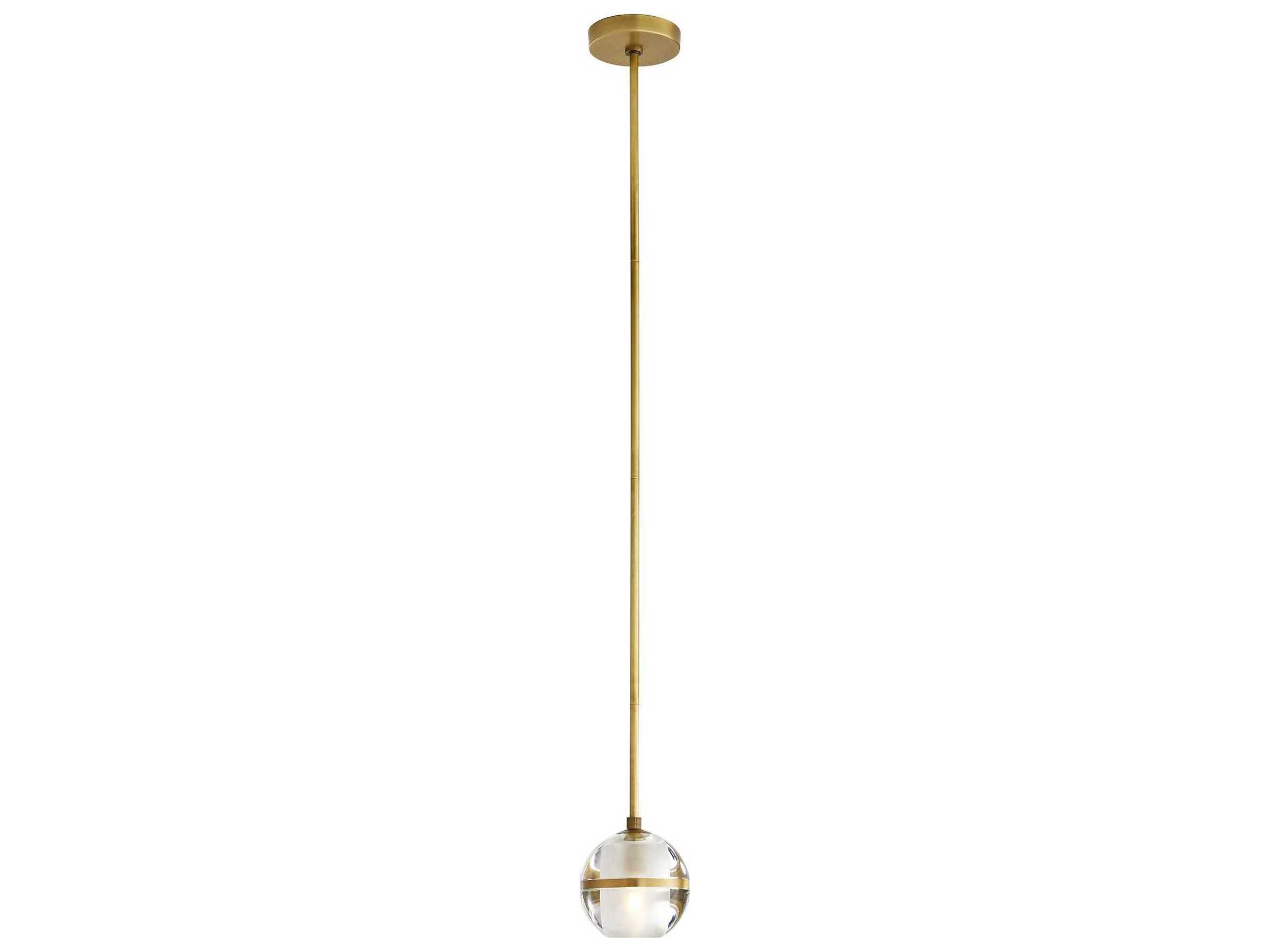 Arteriors Home Noble 1-Light Clear Brass Crystal Globe Linear Mini Pendant