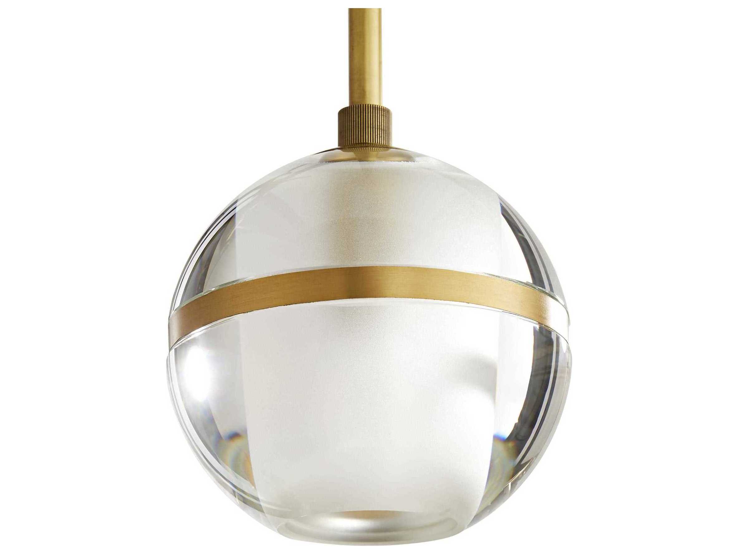 Arteriors Home Noble 1-Light Clear Brass Crystal Globe Linear Mini Pendant